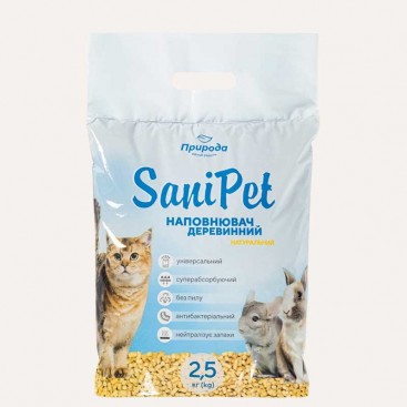 Наполнитель Природа Sani Pet деревянный универсальный 2,5 кг