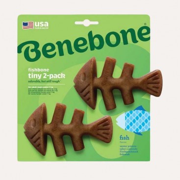 Набор из двух жевательных игрушек для собак Benebone - 2-Pack Fishbone Tiny