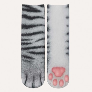 Шкарпетки з 3D принтом у вигляді котячих лапок Julia - Gray cat paw, 35-41