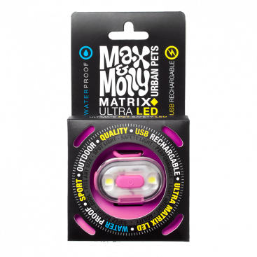 Светодиодный фонарик для ошейников и шлей Max&Molly - Matrix Ultra LED - Safety Light Pink
