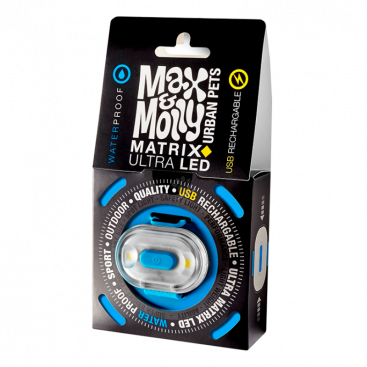 Светодиодный фонарик для ошейников Max&Molly - Matrix Ultra LED - Safety Light Blue