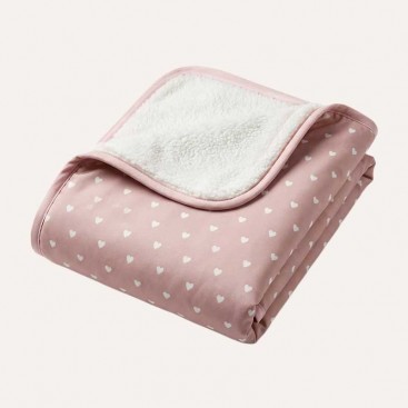 Двухстороннее водонепроницаемое одеяло с мехом Montmorency - Hearts 98х62 см