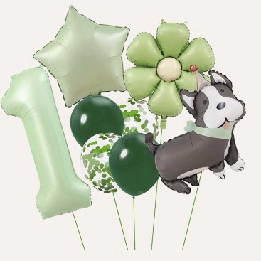 Набір з 10 кульок на перший день народження песика Fiesta - Green Daisy Dog