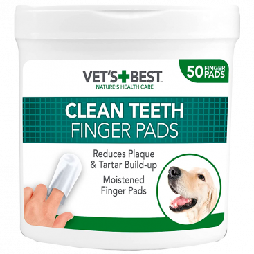 Вологі серветки для чищення зубів Vet's Best - Clean teeth wipes, 50 шт
