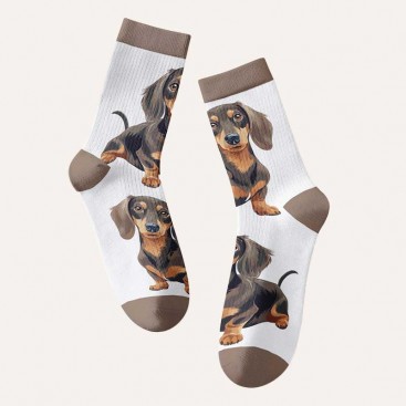 Шкарпетки жіночі з таксами Holiday - Brown Dachshund, 36-39