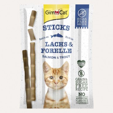 М'ясні палички для котів з лососем і фореллю GimCat - Sticks 4 шт.