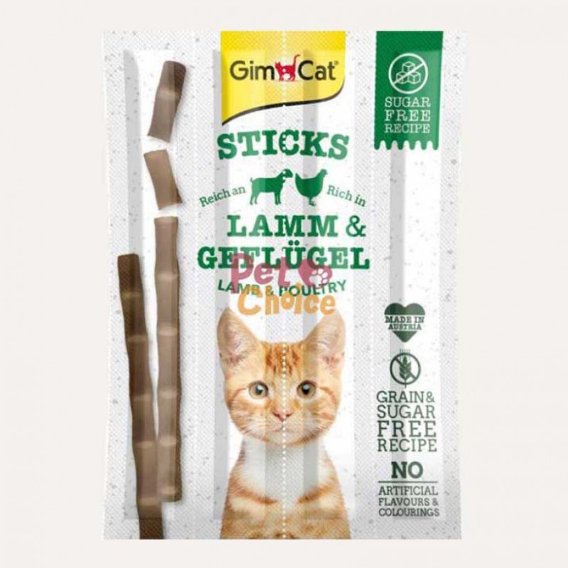 Мясные палочки для кошек с ягненком и курицей GimCat - Sticks 4 шт