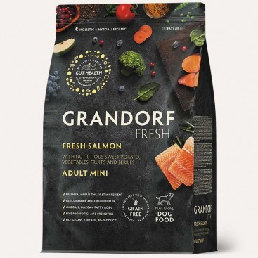 Сухий корм для собак малих порід лосось,батат Grandorf-FRESH SALMON&SWEET POTATO,3 кг