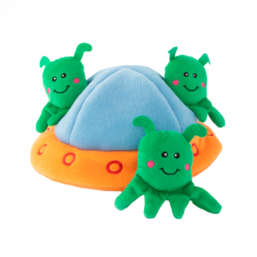 Інтерактивна іграшка для собак прибульці Zippy Paws - 3 Aliens in a UFO