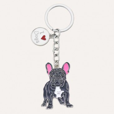 Брелок із французиком сірий Woody - Gray French Bulldog