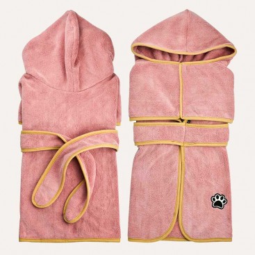 Плюшевый халат с капюшоном CareDo - Pink, L