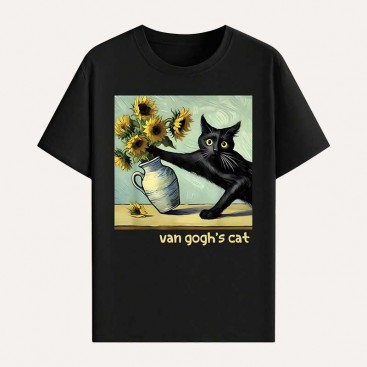 Футболка чоловіча Manfinity Homme - Van Gogh's Cat, S
