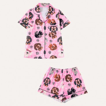 Піжама жіноча з таксами Maria - Pink dachshunds, L (40/42)