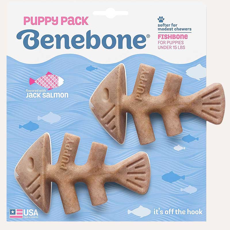 Набір з двох жувальних іграшок для собак Benebone - Pack 2 Fishbone Puppy