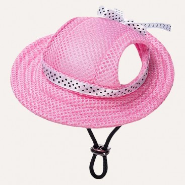 Панама для собак MaruPet - Dog panama hat pink with bow, L