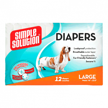 Подгузники для собак больших пород Simple Solution - Diapers Large 12 шт