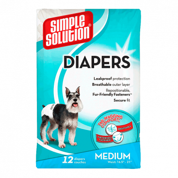 Підгузки для собак середніх порід Simple Solution - Diapers Medium 12 шт