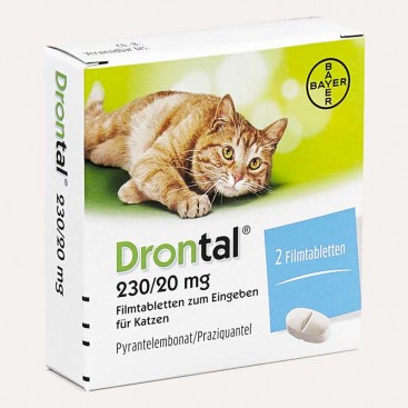 Жувальна таблетка для захисту котів від паразитів Drontal (на 4 кг) 1 таблетка