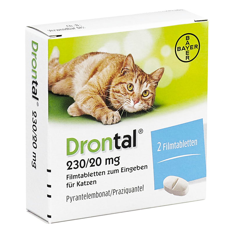Жувальна таблетка для захисту котів від паразитів Drontal (на 4 кг) 1 таблетка