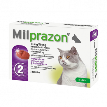 Жувальна таблетка для захисту котів від паразитів Milprazon 16/mg/40mg