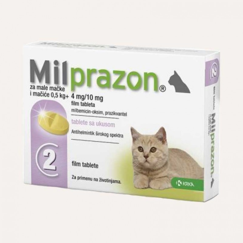 Жевательная таблетка для защиты котов от паразитов Milprazon 4/10мг до 2 кг