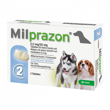 Жевательная таблетка для защиты щенков от паразитов Milprazon