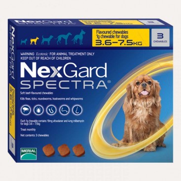Жувальна таблетка NexGard spectra для собак від 3,5 до 7,5 кг (1 таблетка)