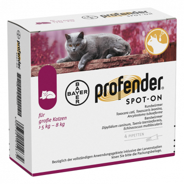 Краплі для захисту великих котів від паразитів Profender Spot-on 5,0-8,0 кг (1 піпетка)
