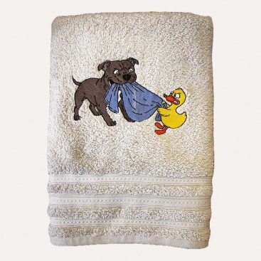 Рушник для собак з вишивкою Montmorency - Tug of War Cream (130х70)