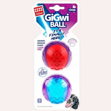Набор из двух мячей с пищалкой GiGwi - Balls with Squeaker, 6 см