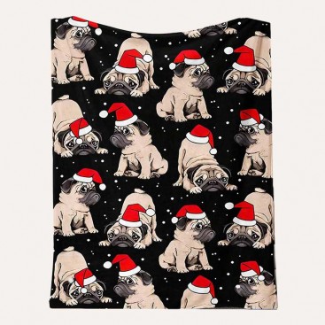 Плед для тварин Home Creative - Christmas Pugs, 70х100 см