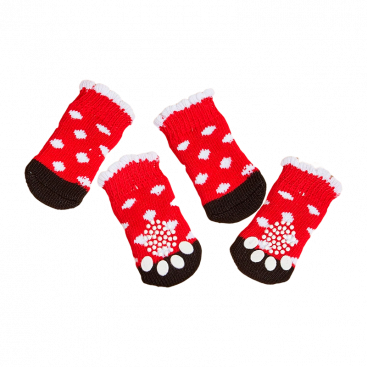 Носки красные с сердцем Dog Socks, L: 3.5х9 см
