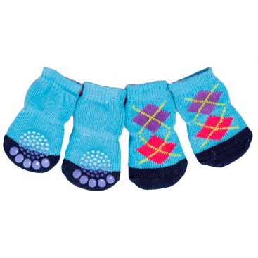Носки голубые 4 шт - Pet Socks, M: 3х7,5 см