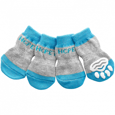 Шкарпетки сіро-блакитні HcPet 4 шт - Pet Socks, S: 2,5х6 см