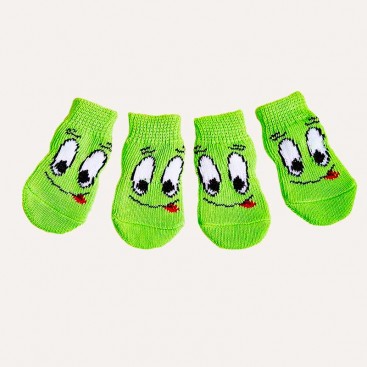 Шкарпетки салатові з очками 4 шт - Non-slip Cartoon Graphic Dog Socks, L: 3.5х9 см