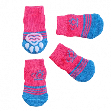 Носки малиновые, с короной 4 шт - Pet Socks, M: 3х7,5 см
