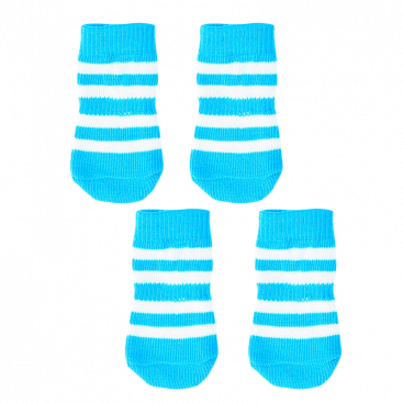 Шкарпетки для собак блакитні в смужку 4 шт - Pet Socks M:3x7,5 см
