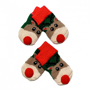 Шкарпетки для собак New Year Олень з носиком 4 шт - Pet Socks M:3x7,5 см