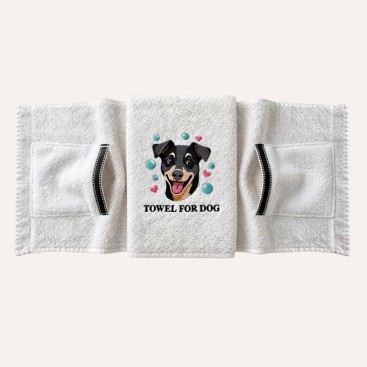 Рушник для собак з рукавичками і вишивкою Bark&Tail - Towel for Dog White (50х100 см)