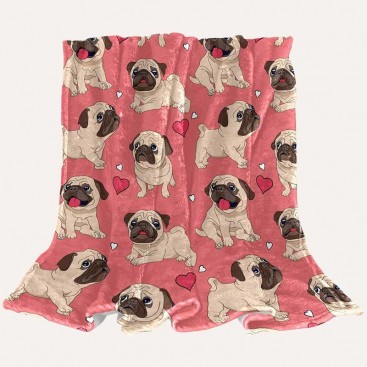 Плед для тварин Home Creative - Pink Pugs, 130х150 см