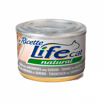 Консерви для котів з тунцем, анчоусами і крабом LifeCat - Le Ricette 150 г