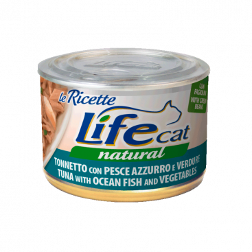 Консерви для котів з тунцем, океанічною рибою і овочами LifeCat - Le Ricette 150 г