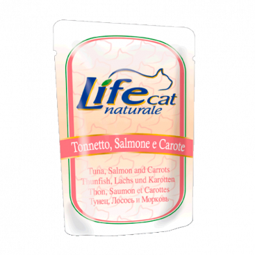 Паштет для котів с тунцем, лососем і морквою LifeCat Pouch 70 г