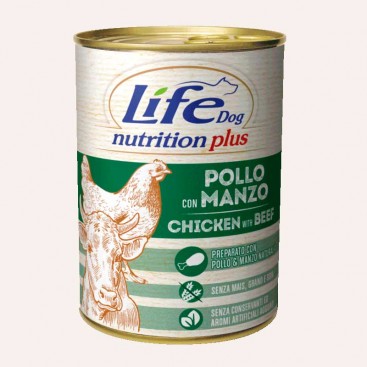 Консерви для собак з куркою і яловичиною LifeDog - Nutrition Plus 400 г