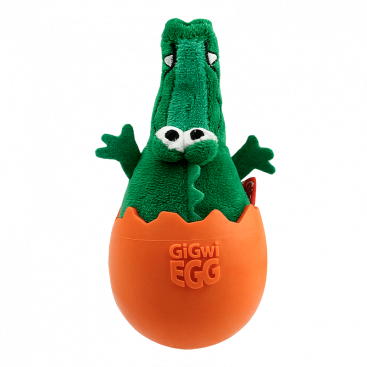 Іграшка для собак Крокодил-неваляшка з пищалкою  GiGwi - Egg Crocodile 14 см