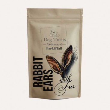 Натуральні ласощі для собак кролячі вуха Bark&Tail - Dog Treats 100 % Rabbit Ears , 5шт