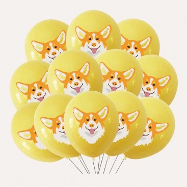 Набір з 12 кульок на день народження коргі Fiesta - Corgi Balloons