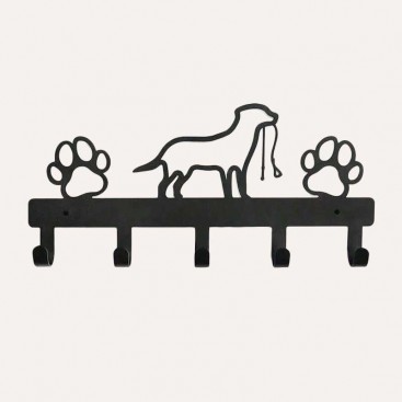 Настенный держатель для поводков на 5 крючков CozyHome - Leash holder dog and paws