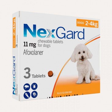 Жевательная таблетка для защиты от паразитов и насекомых NexGard, S 2-4 кг (1 таблетка)