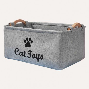 Кошик для зберігання іграшок для котів PetsIn - Eco Box, grey